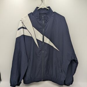 Reebok Vintage 90s Style Windbreaker Jacket Navy Blue White Men's Medium